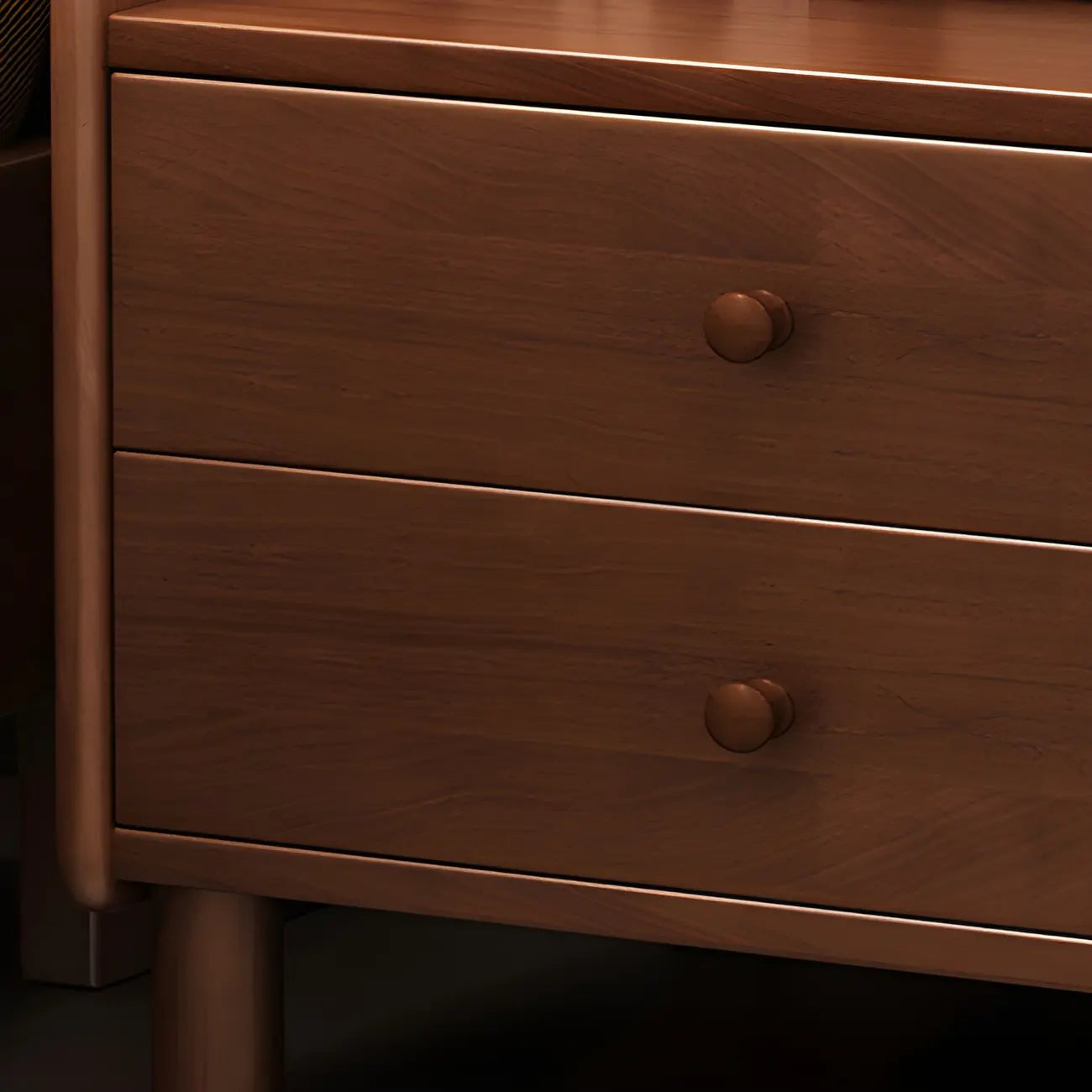 Narrow Versatile 2 Drawers Solid Wood White Nightstand