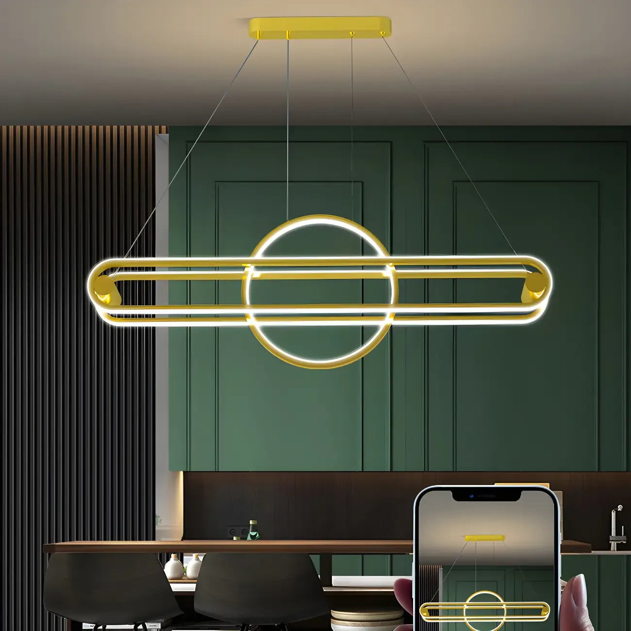 Adjustable Modern Iron Linear Pendant Light
