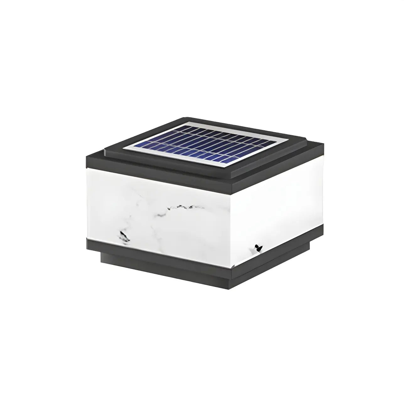 Modern Solar White Cube Outdoor Post Lights