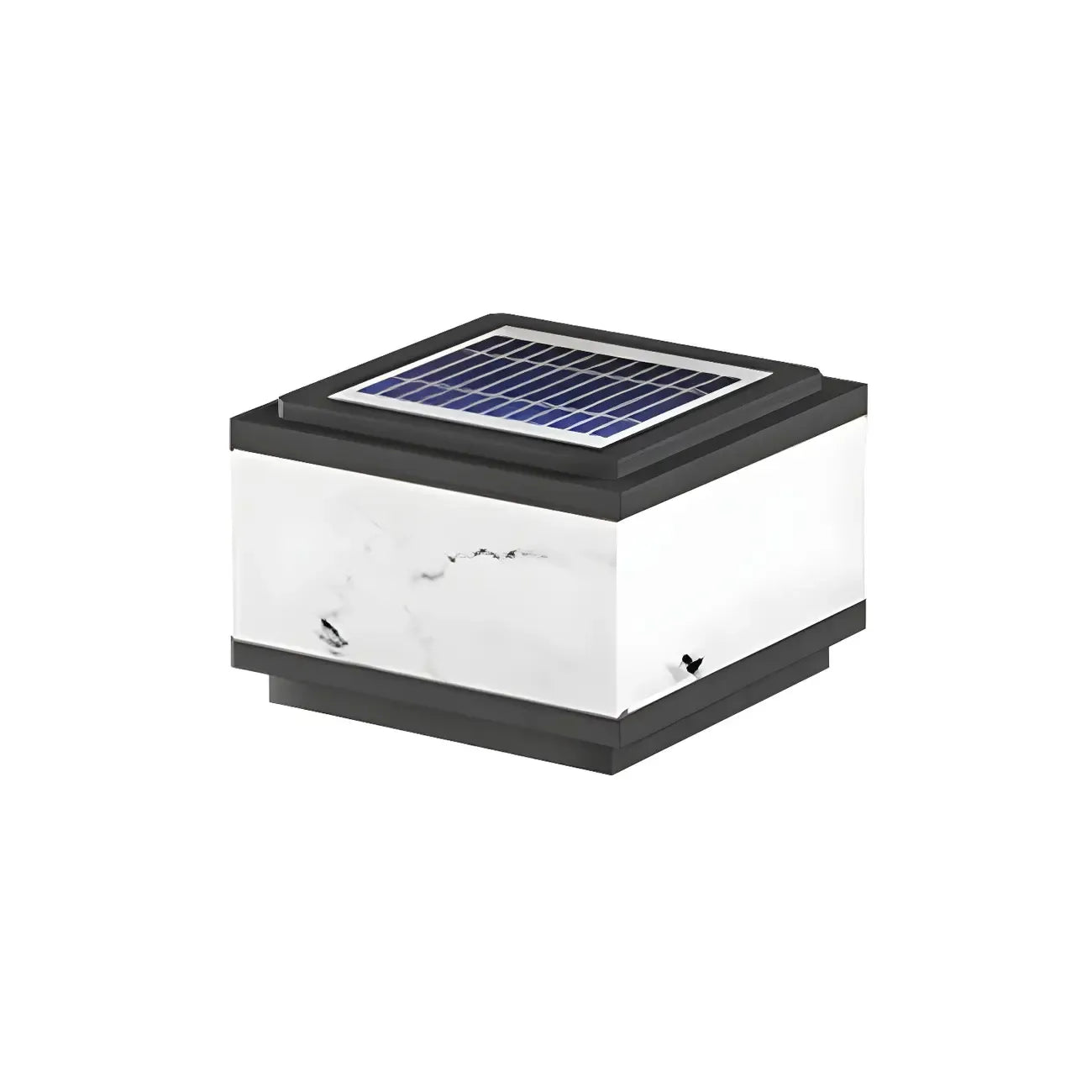 Modern Solar White Cube Outdoor Post Lights