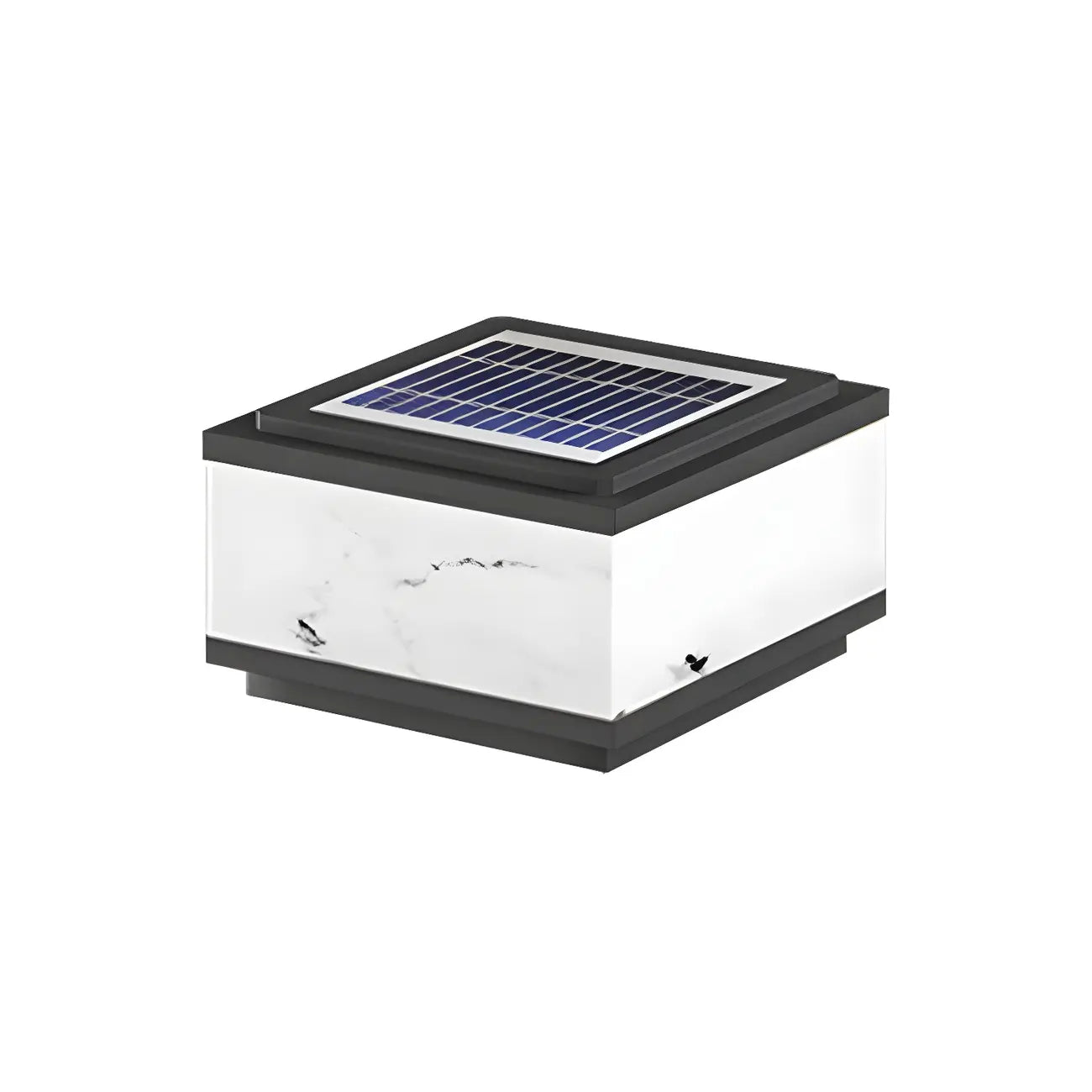 Modern Solar White Cube Outdoor Post Lights