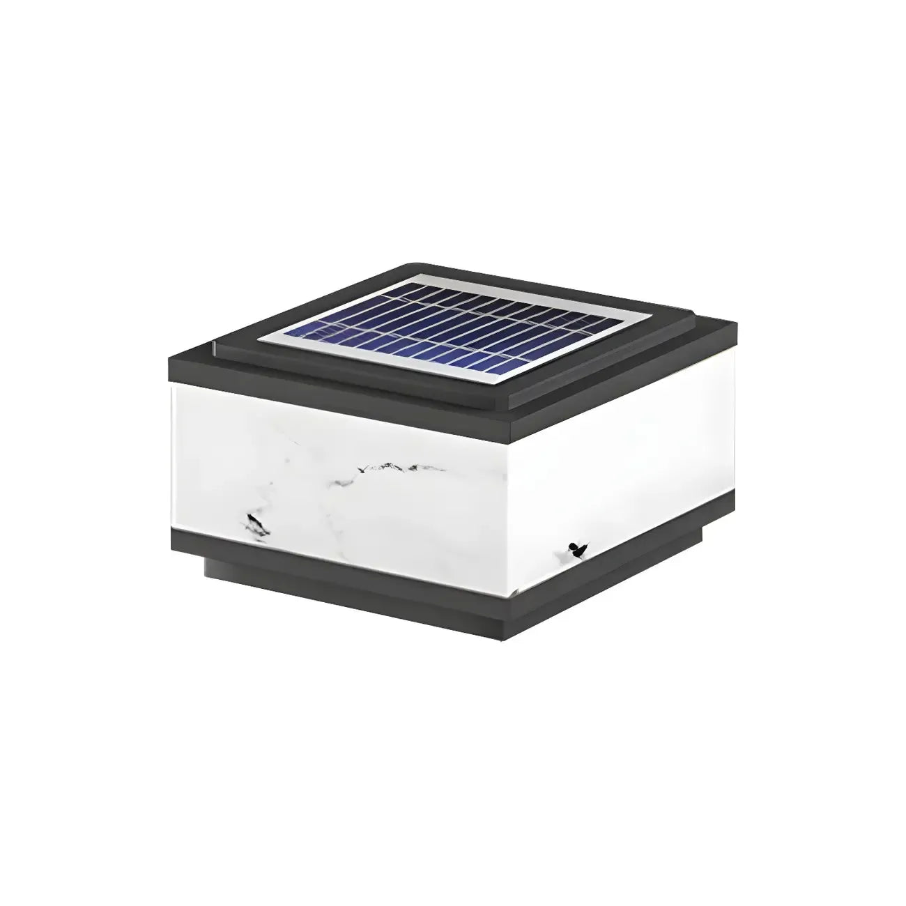 Modern Solar White Cube Outdoor Post Lights