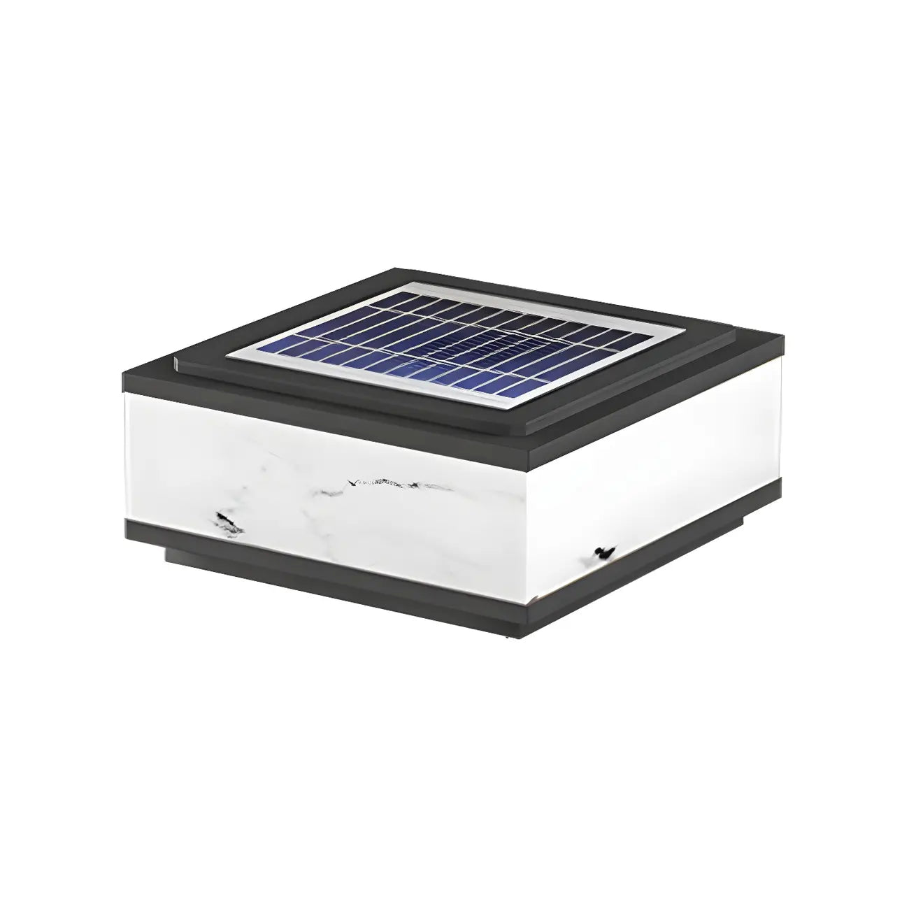 Modern Solar White Cube Outdoor Post Lights