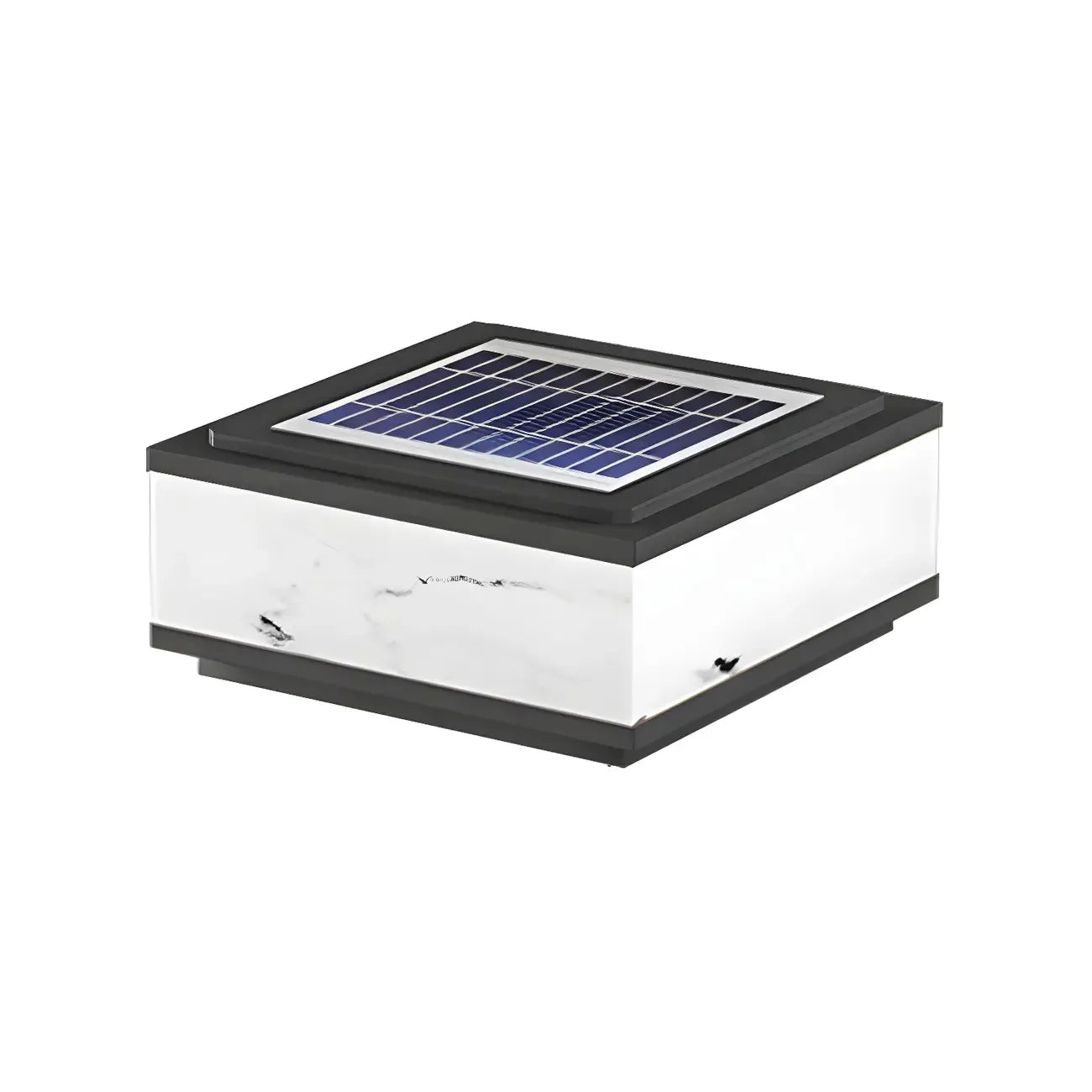 Modern Solar White Cube Outdoor Post Lights