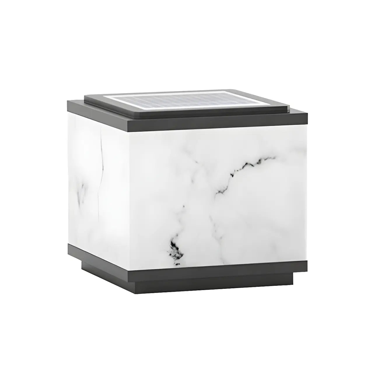 Modern Solar White Cube Outdoor Post Lights