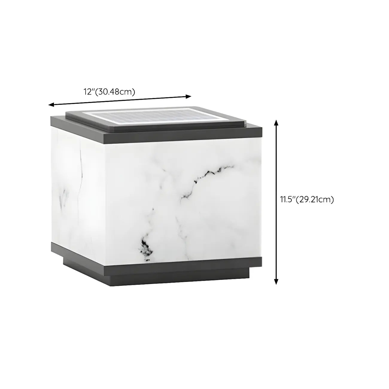 Modern Solar White Cube Outdoor Post Lights