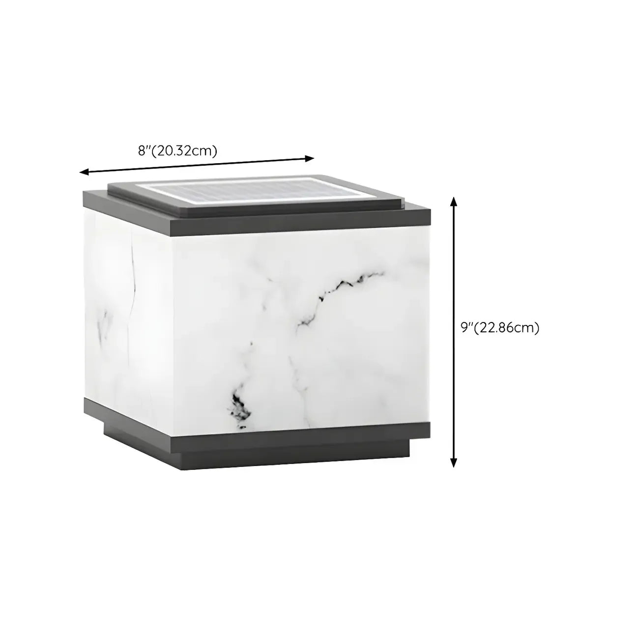 Modern Solar White Cube Outdoor Post Lights