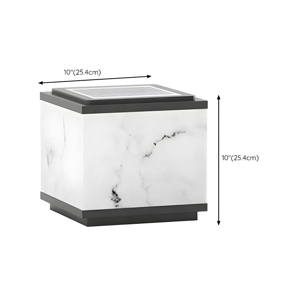 Modern Solar White Cube Outdoor Post Lights