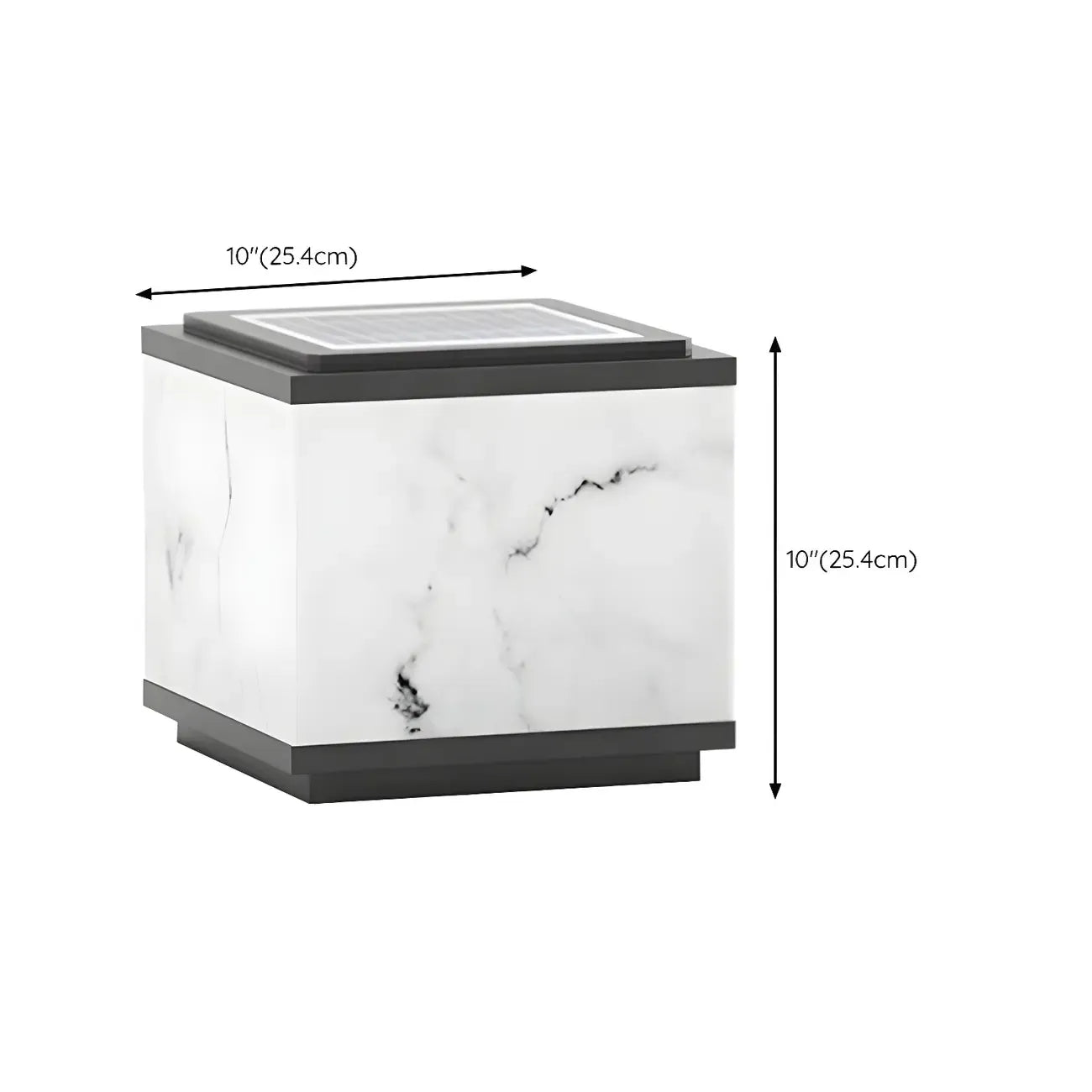 Modern Solar White Cube Outdoor Post Lights