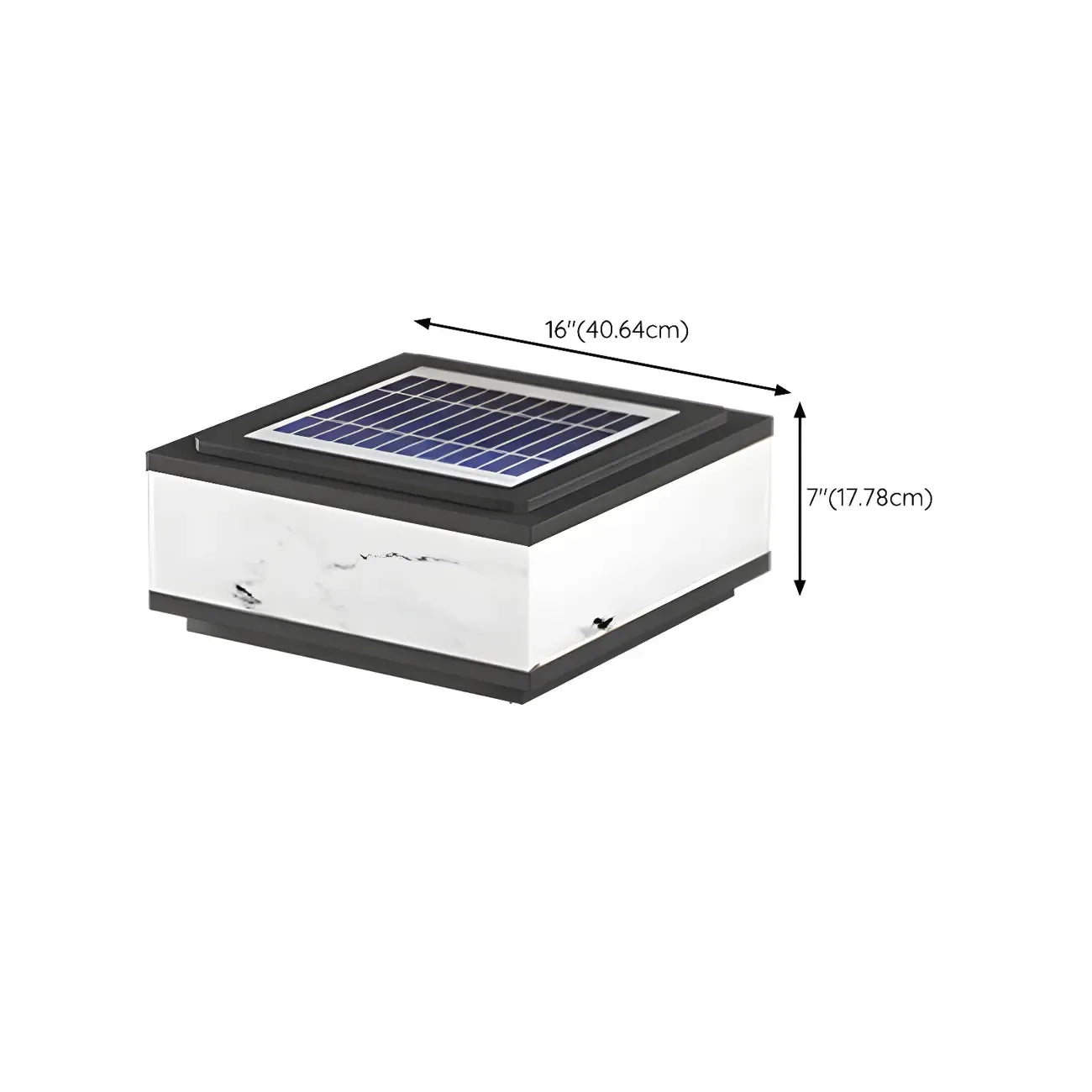 Modern Solar White Cube Outdoor Post Lights