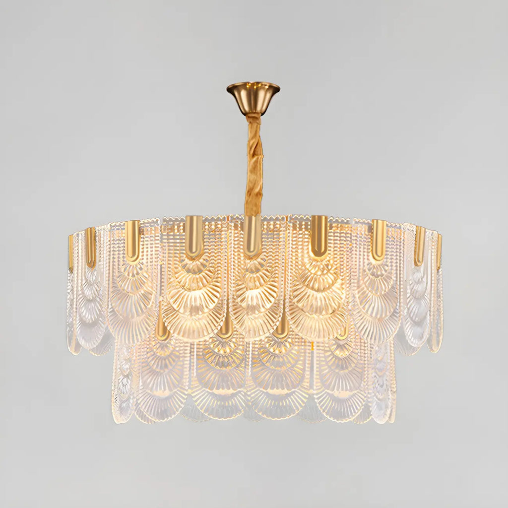 Luxury Gold Metal Island Pendant Light with Glass Accents