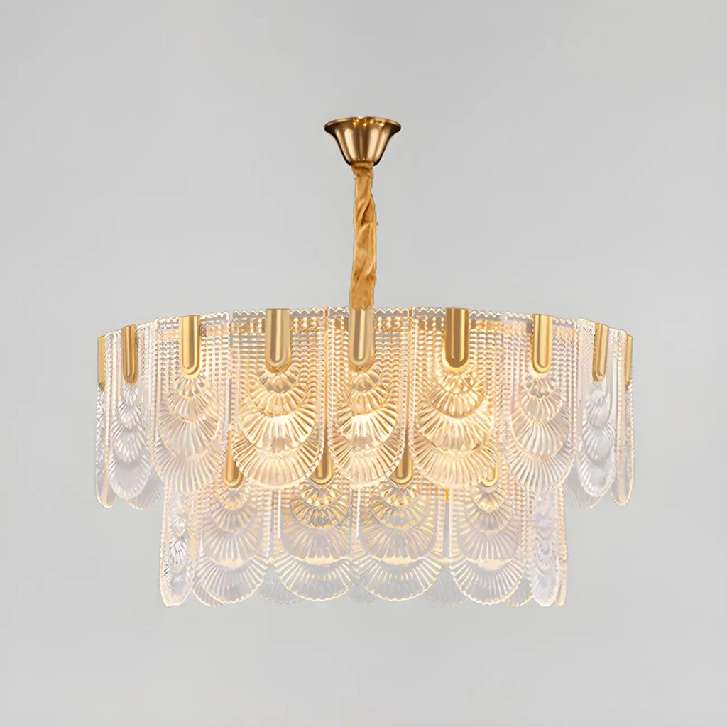 Luxury Gold Metal Island Pendant Light with Glass Accents