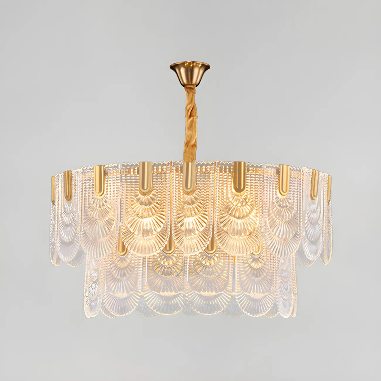 Luxury Gold Metal Island Pendant Light with Glass Accents