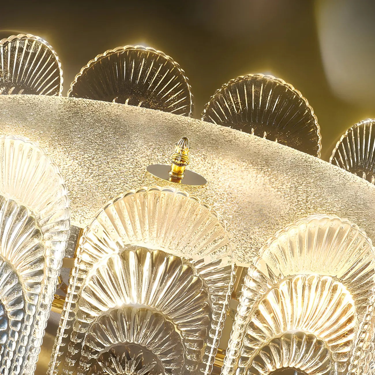 Luxury Gold Metal Island Pendant Light with Glass Accents