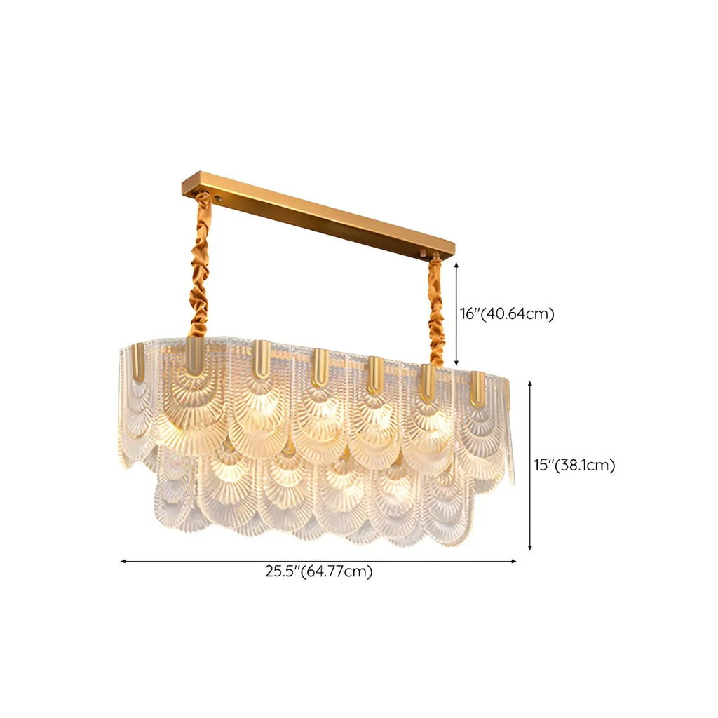 Luxury Gold Metal Island Pendant Light with Glass Accents