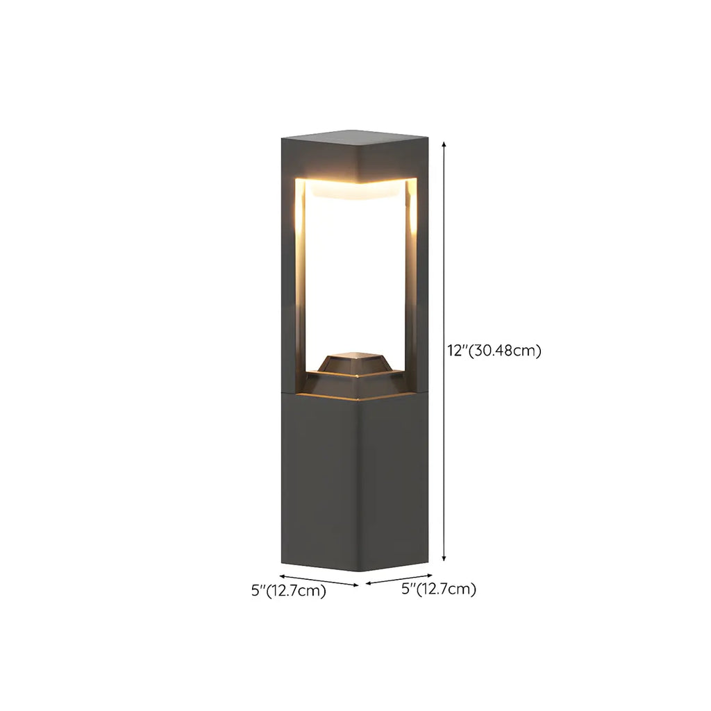 Stylish Solar Black LED Metal Outdoor Post Lights