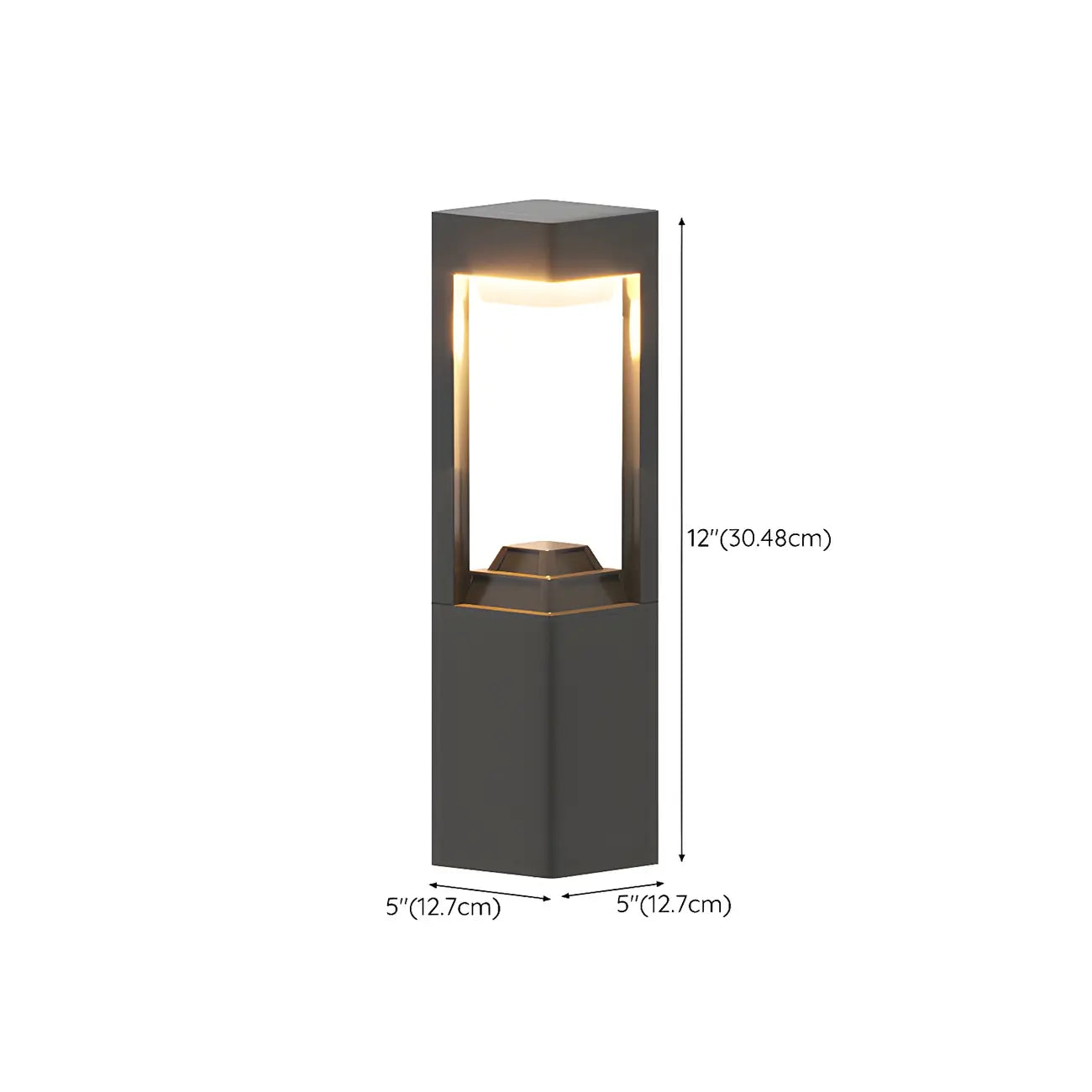 Stylish Solar Black LED Metal Outdoor Post Lights