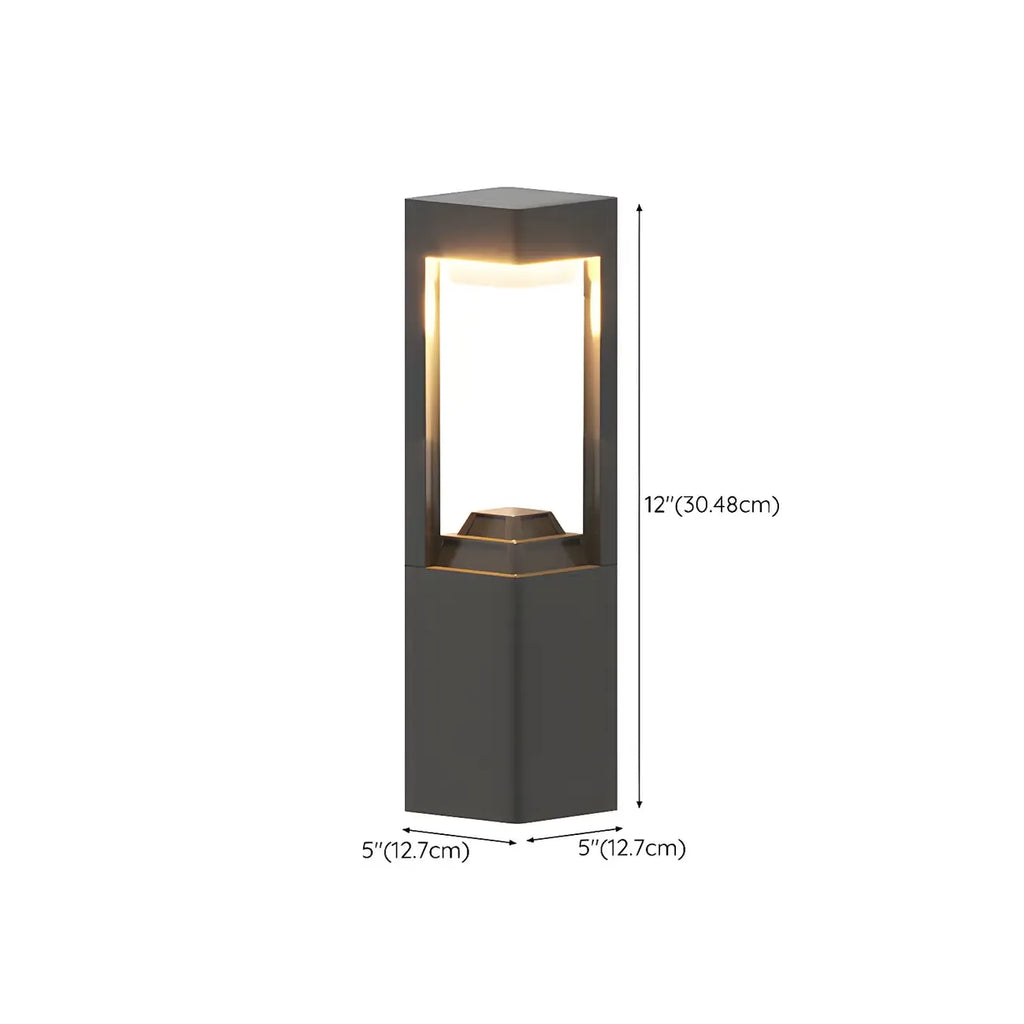 Stylish Solar Black LED Metal Outdoor Post Lights