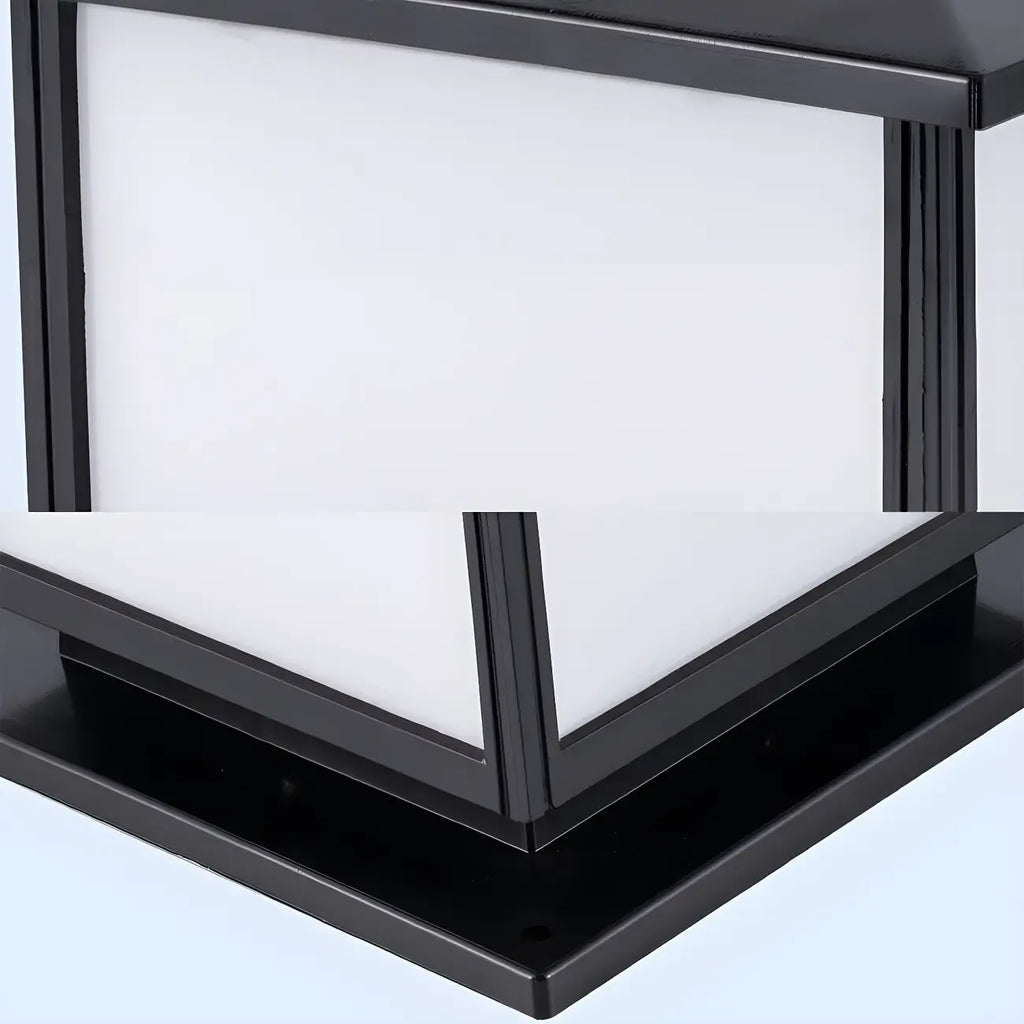 Postmodern Black Cube Solar Outdoor Post Lights