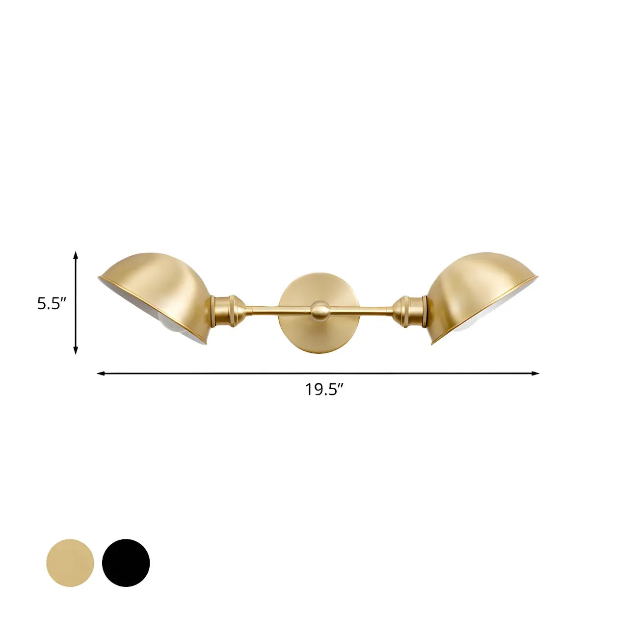 Traditional Dome Vanity Light Dual Bulbs for Bathroom Fixture