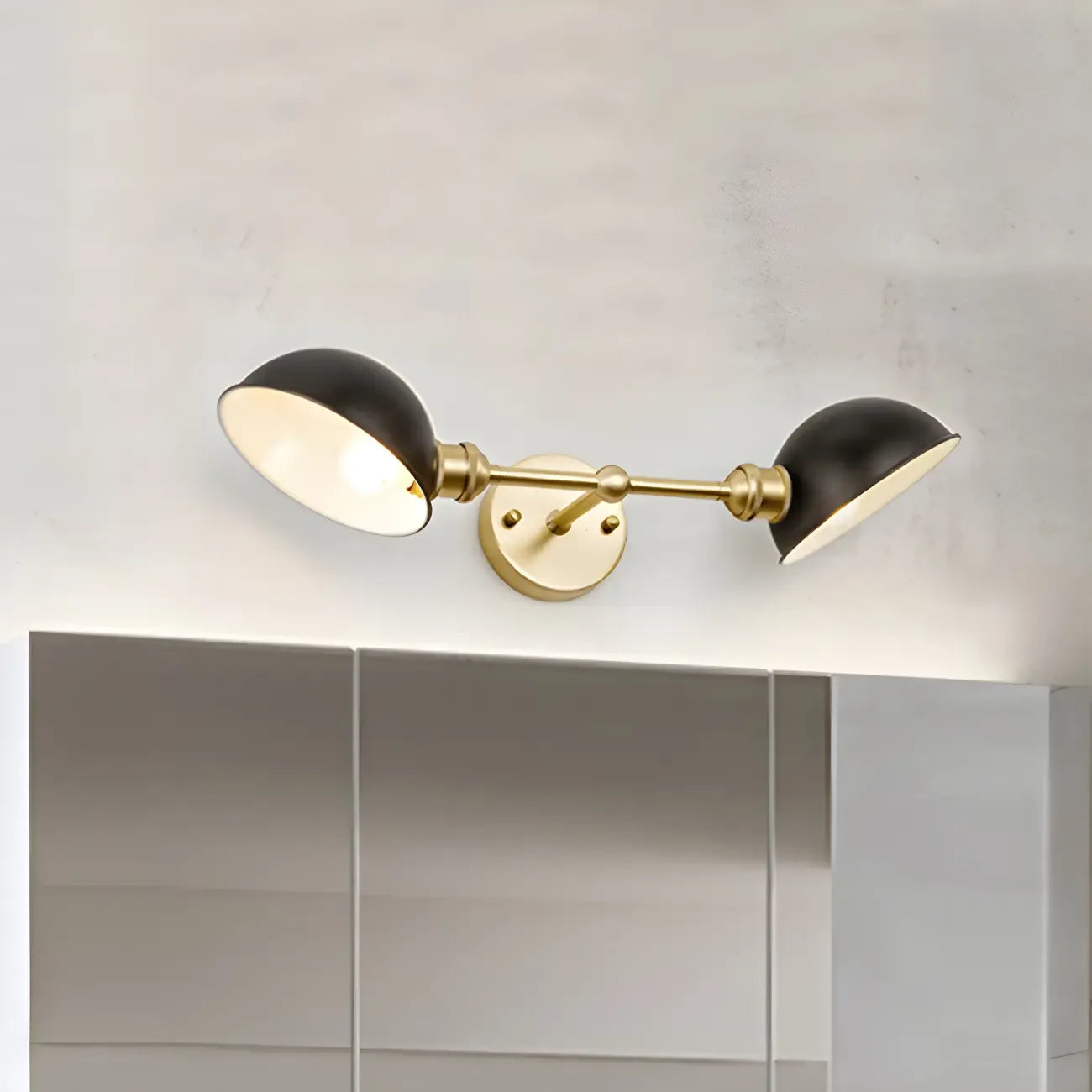 Traditional Dome Vanity Light Dual Bulbs for Bathroom Fixture