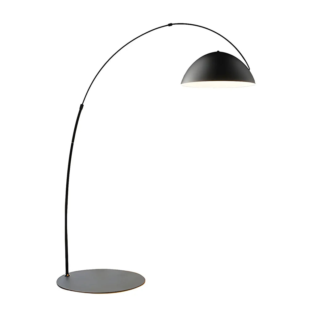 Black Dome Iron Arched Floor Lamp with Foot Switch