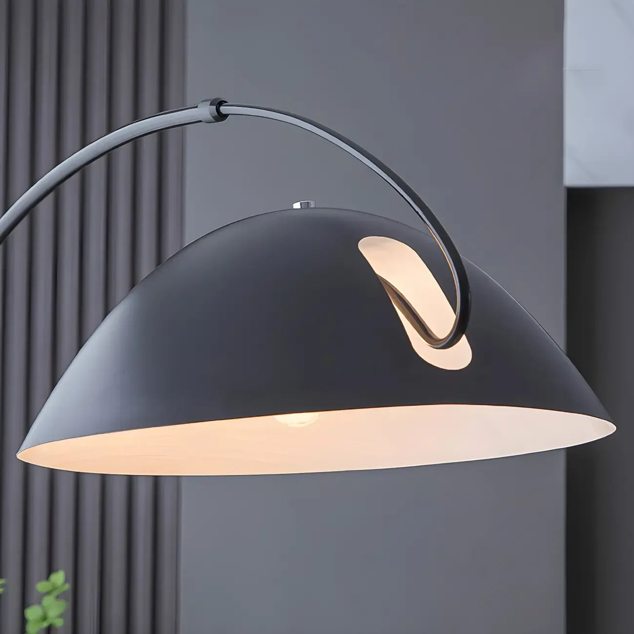 Black Dome Iron Arched Floor Lamp with Foot Switch