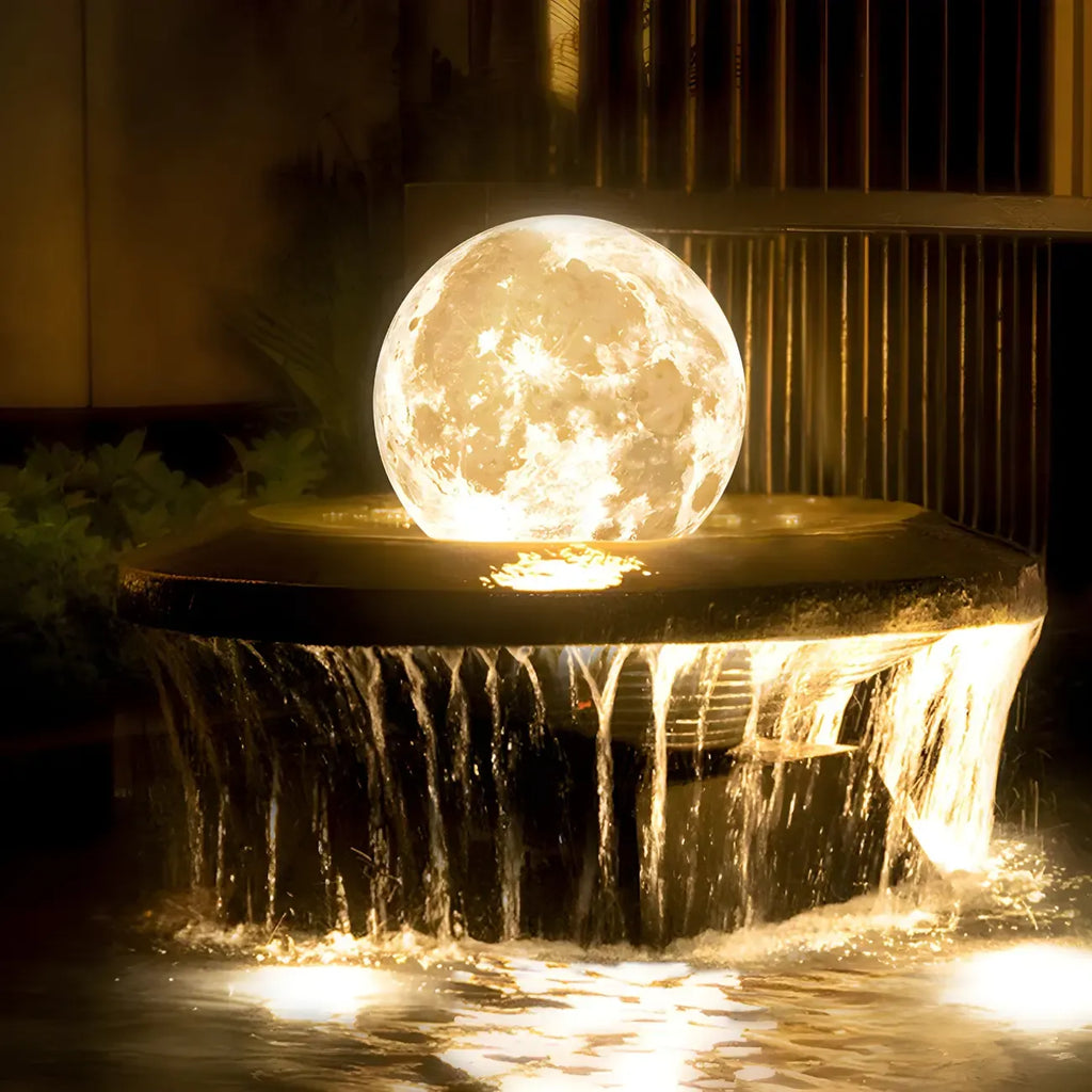 White Resin Moon-Shaped Post Cap Light