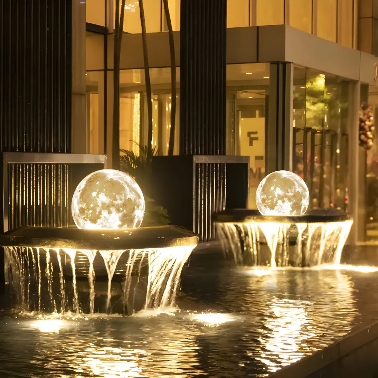 White Resin Moon-Shaped Post Cap Light