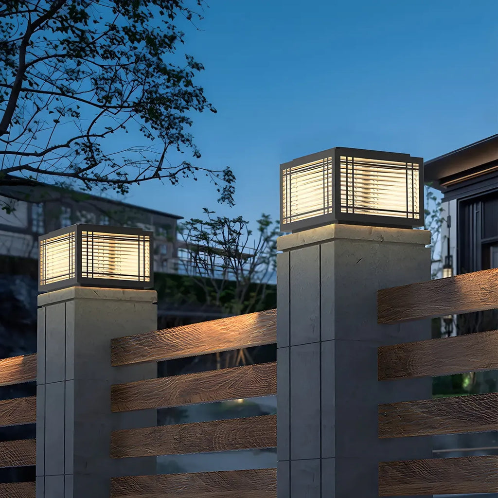 Solar Black Warm Light LED Outdoor Post Lights