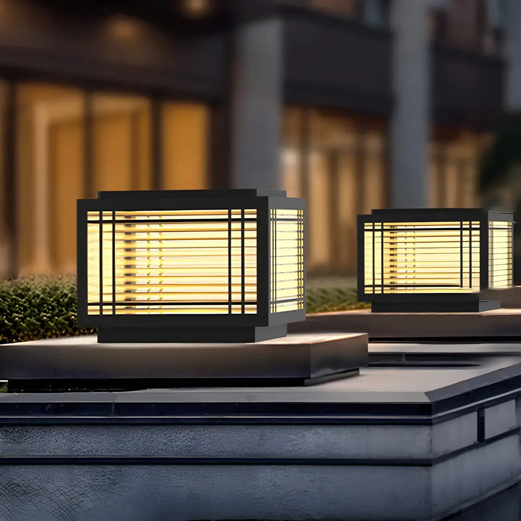 Solar Black Warm Light LED Outdoor Post Lights