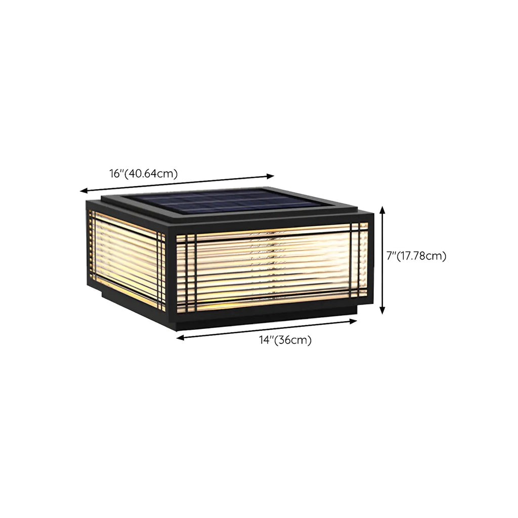 Solar Black Warm Light LED Outdoor Post Lights