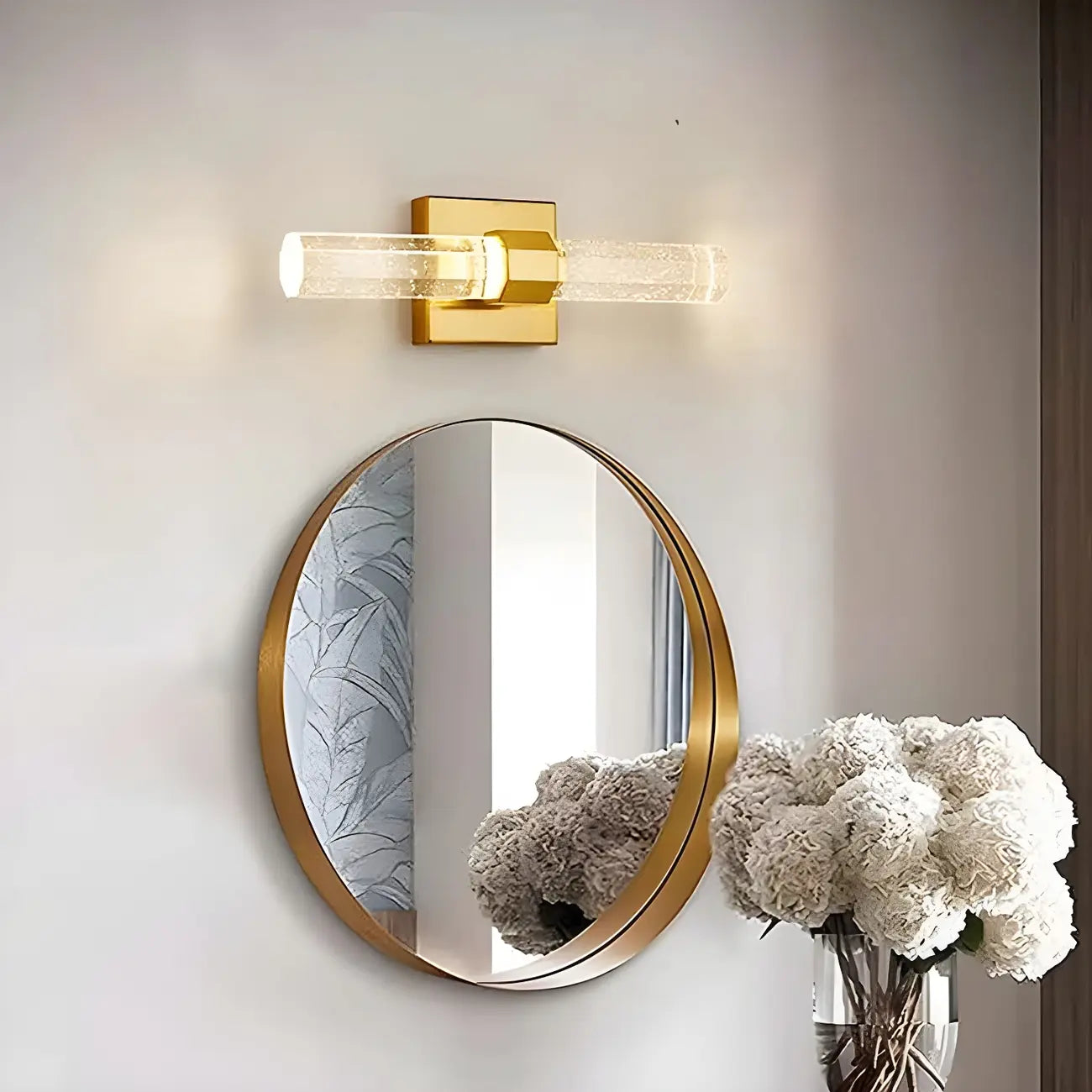 Stylish LED Vanity Light with Crystal Shade for Bathroom