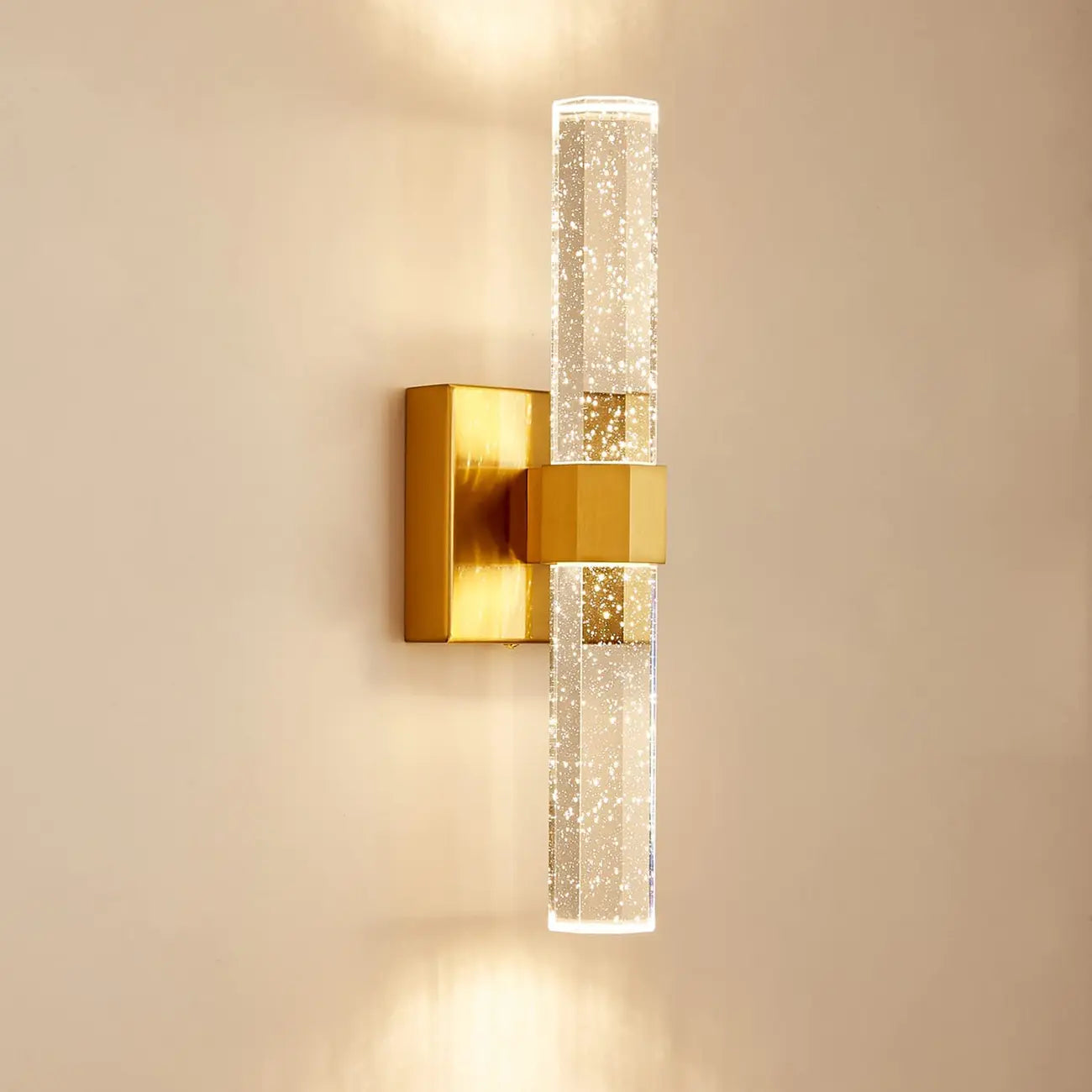 Stylish LED Vanity Light with Crystal Shade for Bathroom