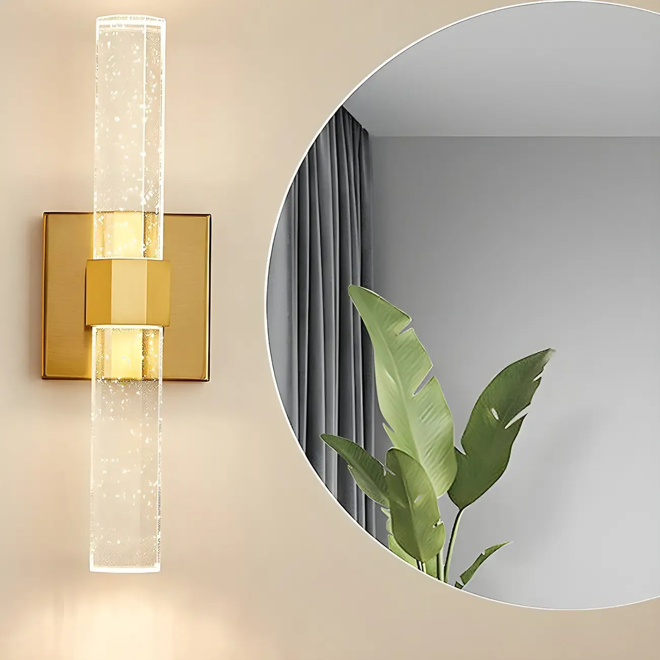 Stylish LED Vanity Light with Crystal Shade for Bathroom