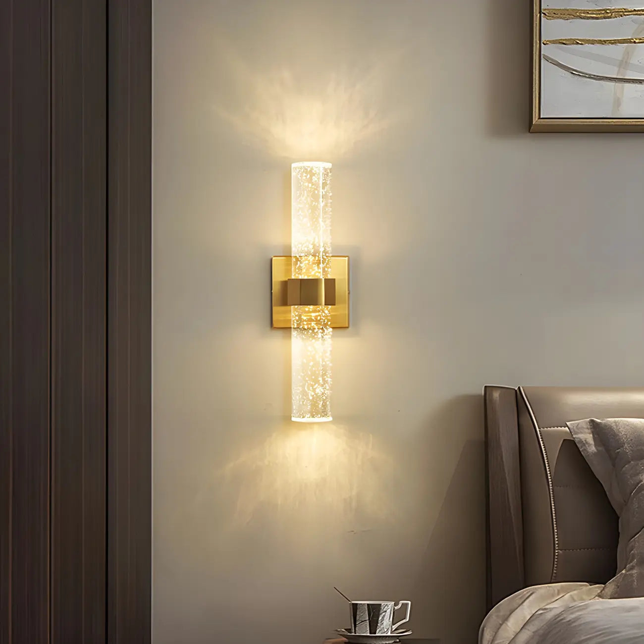 Stylish LED Vanity Light with Crystal Shade for Bathroom