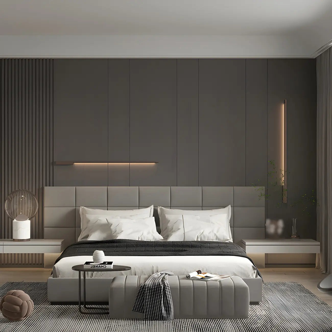 Stylish Sleek Modern Black Linear LED Vanity Wall Light