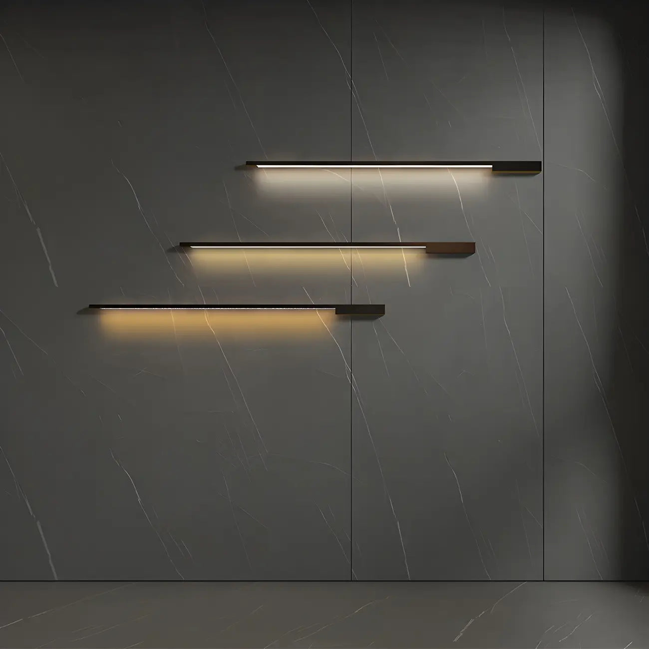 Stylish Sleek Modern Black Linear LED Vanity Wall Light