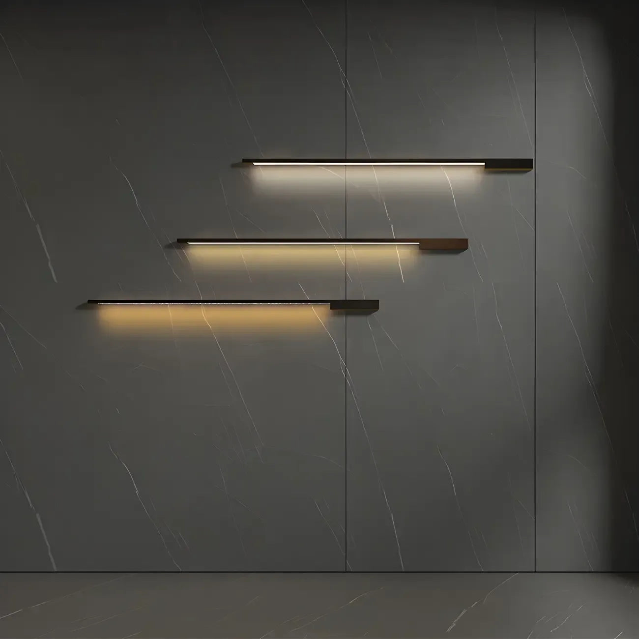 Stylish Sleek Modern Black Linear LED Vanity Wall Light