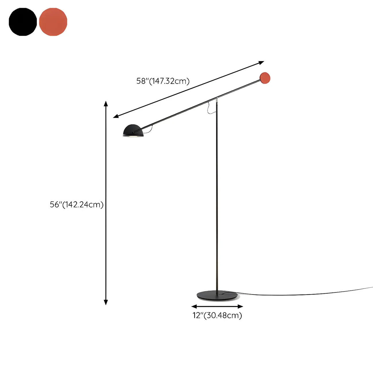 Modern Balance Arm LED Floor Lamp Metal for Living Room