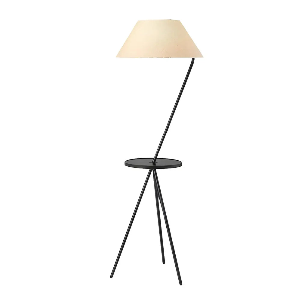 Black Metal Modern Tripod Floor Lamp with Coffee Table