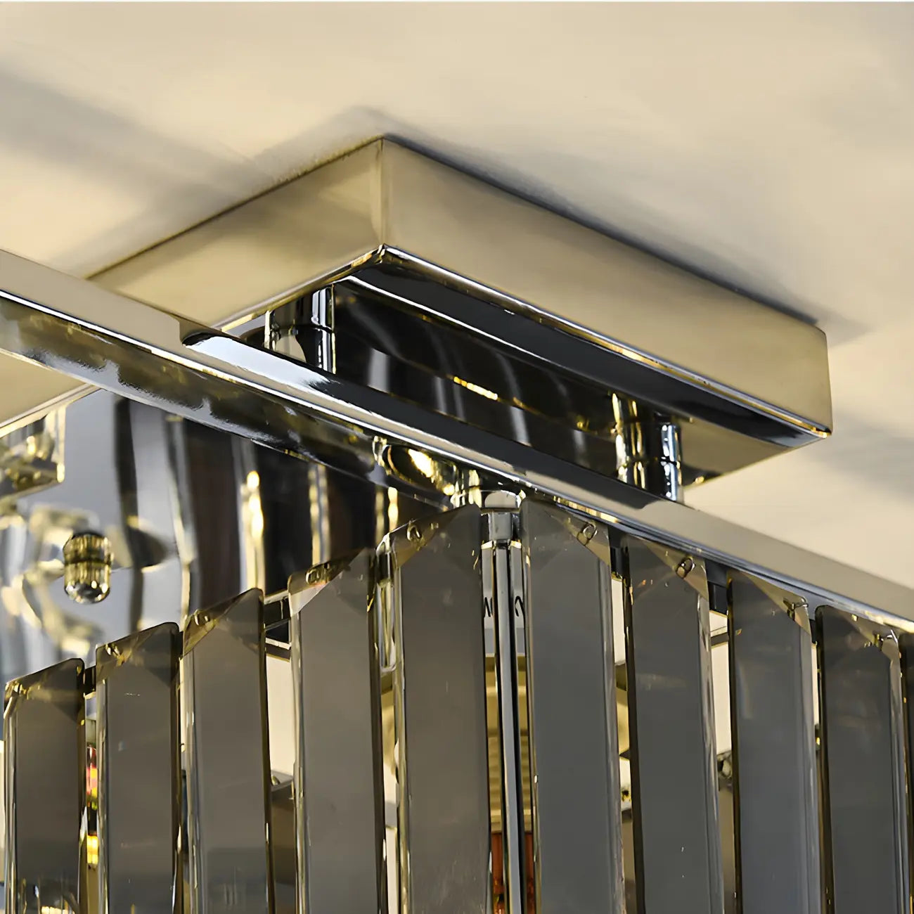 Modern Glass Island Pendant Light with Metal Frame for Kitchen