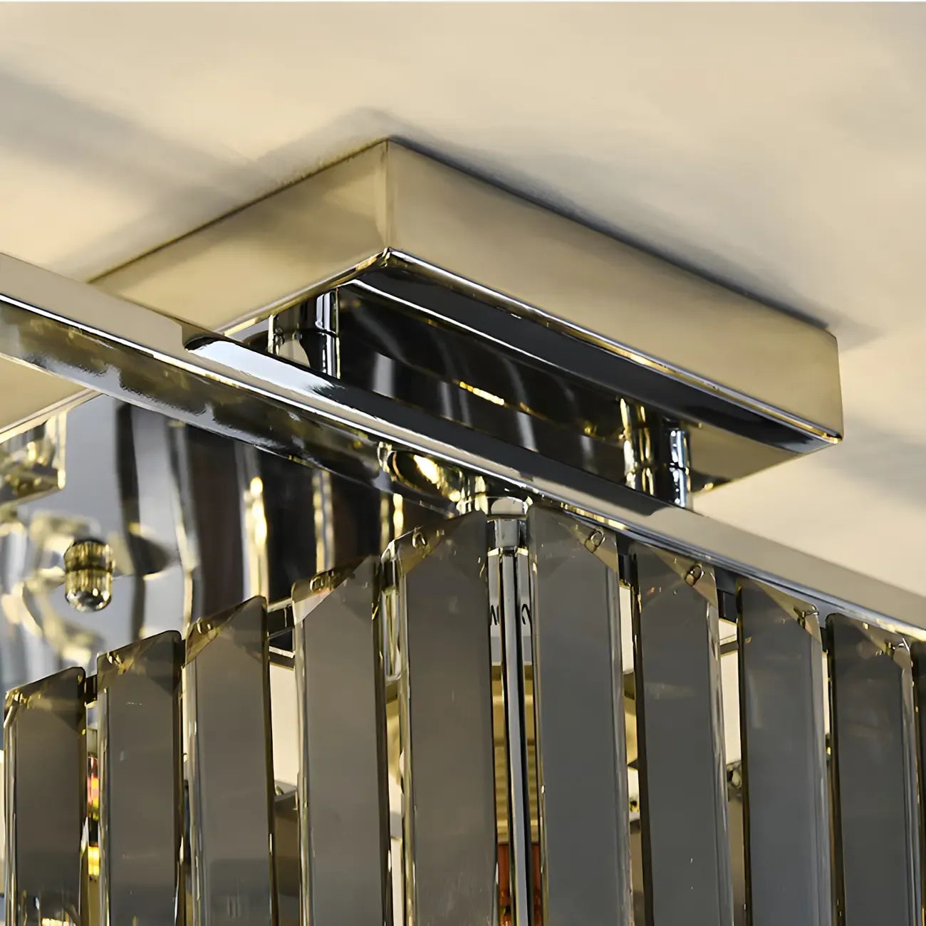 Modern Glass Island Pendant Light with Metal Frame for Kitchen