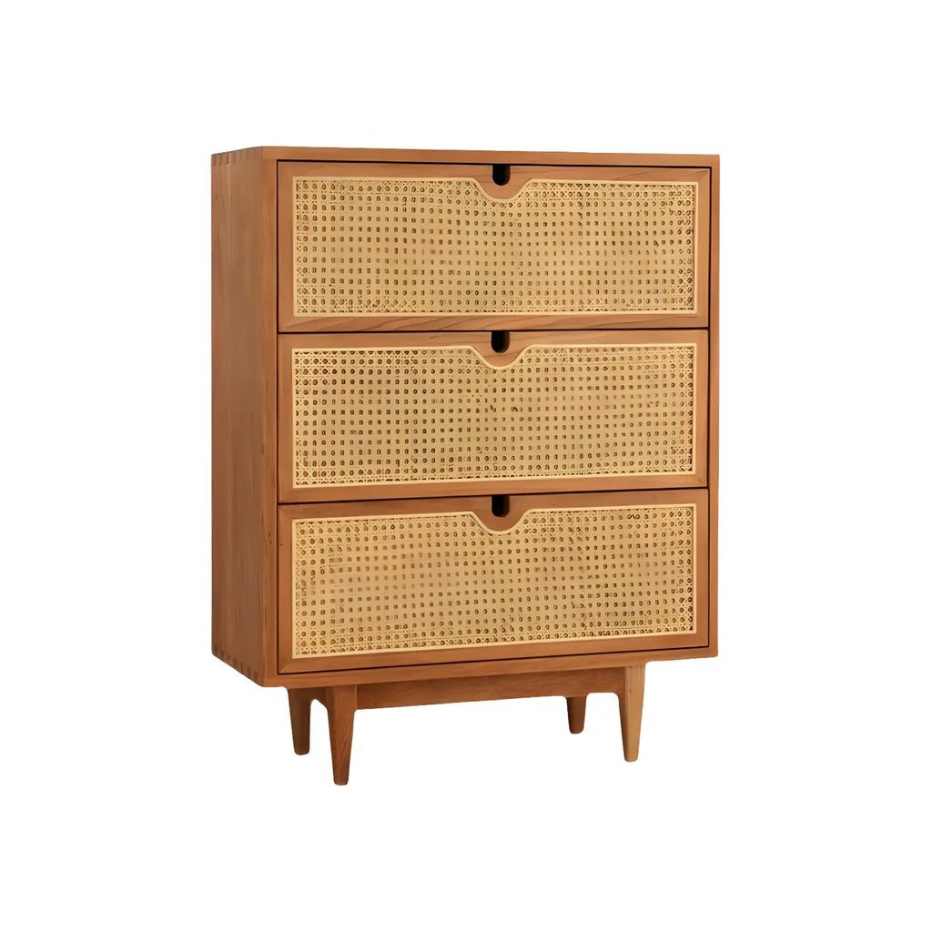 Tropical Natural Dressers with 3-Drawers & Rattan Doors