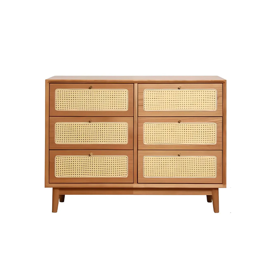 Tropical Natural Dressers with 3-Drawers & Rattan Doors