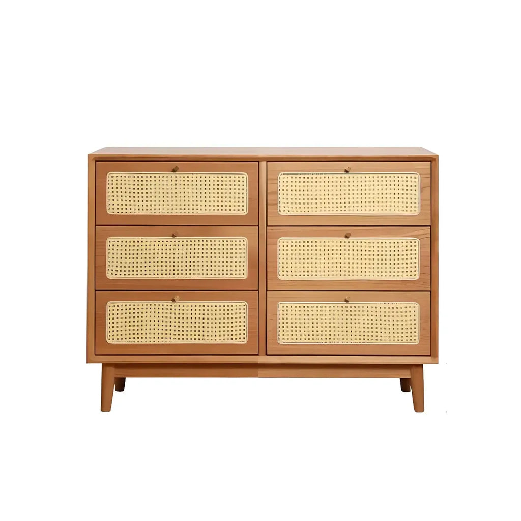 Tropical Natural Dressers with 3-Drawers & Rattan Doors