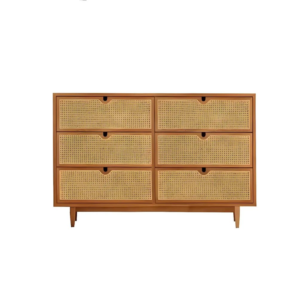 Tropical Natural Dressers with 3-Drawers & Rattan Doors
