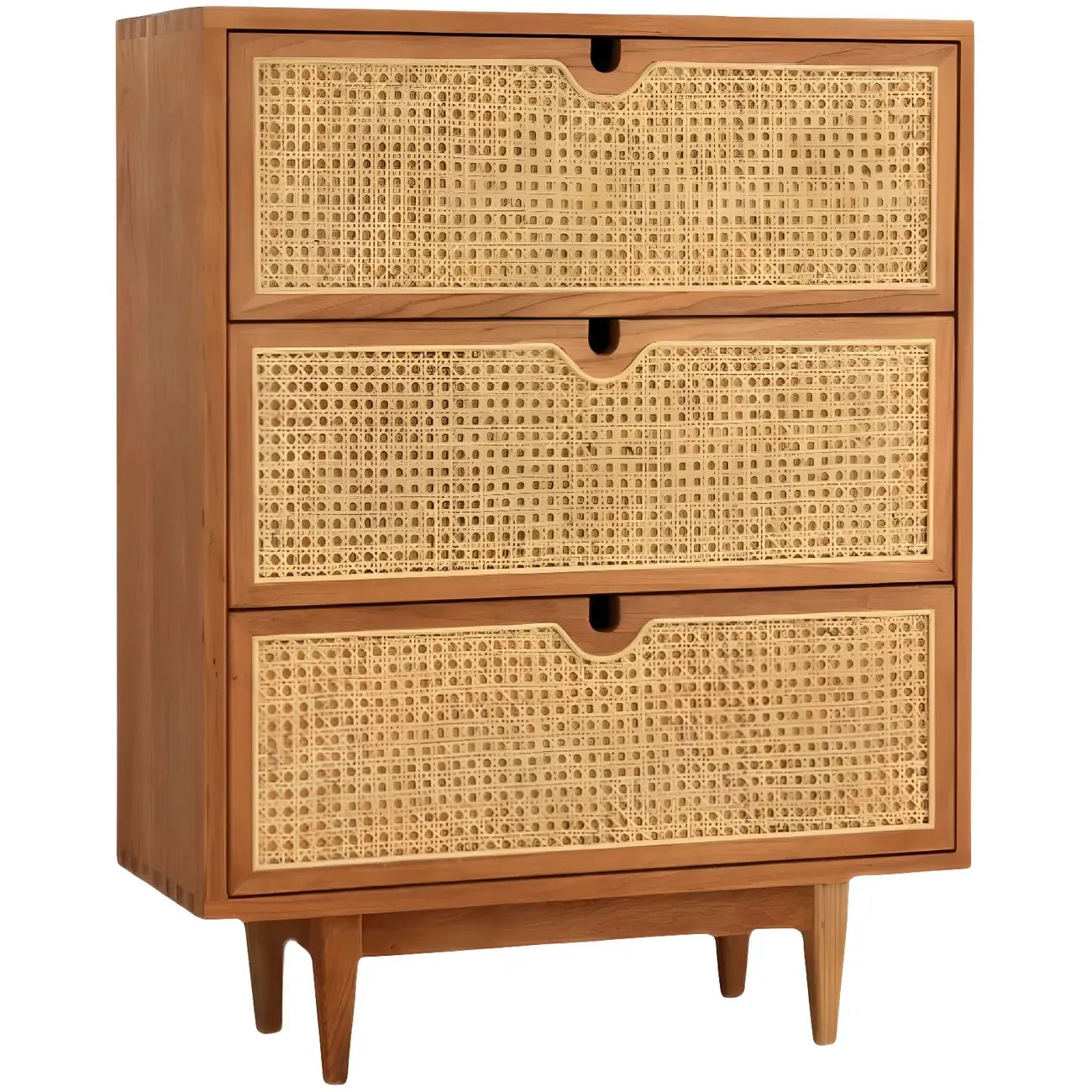 Tropical Natural Dressers with 3-Drawers & Rattan Doors