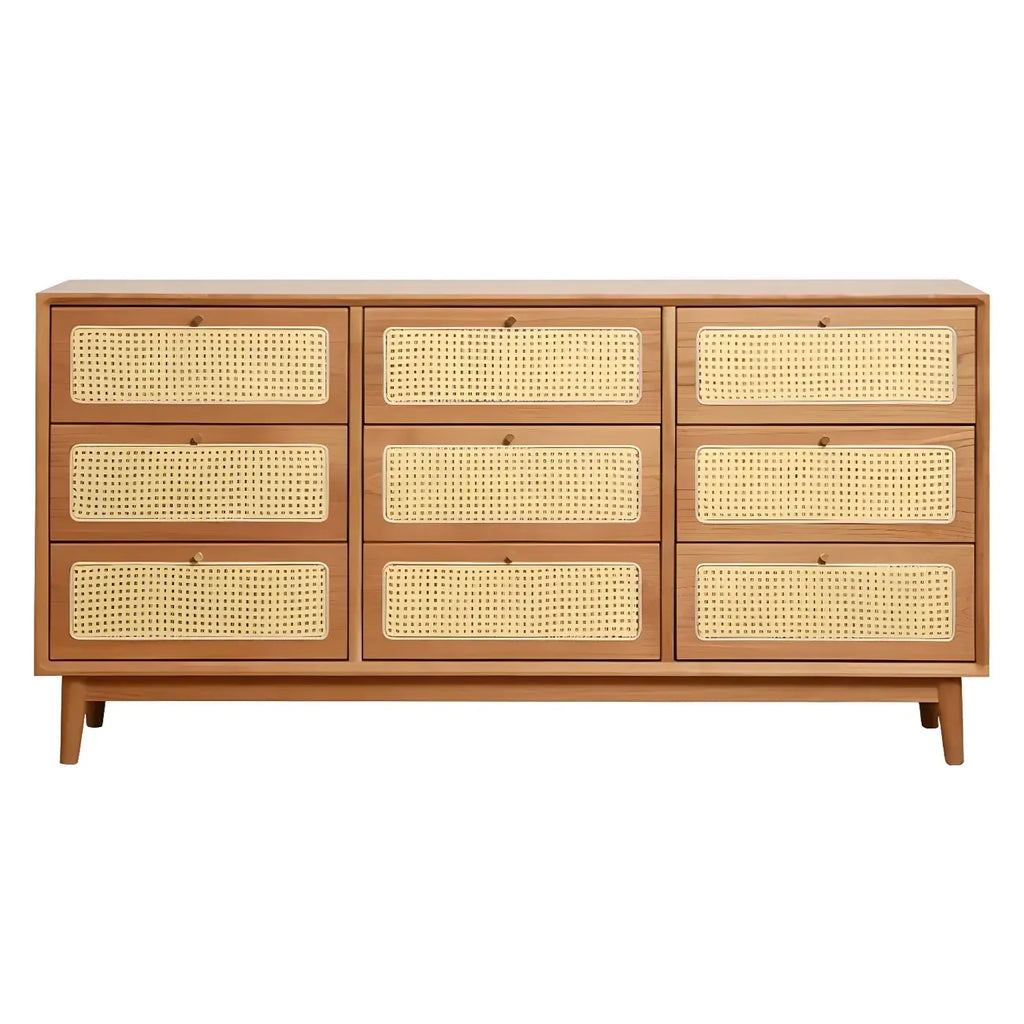 Tropical Natural Dressers with 3-Drawers & Rattan Doors