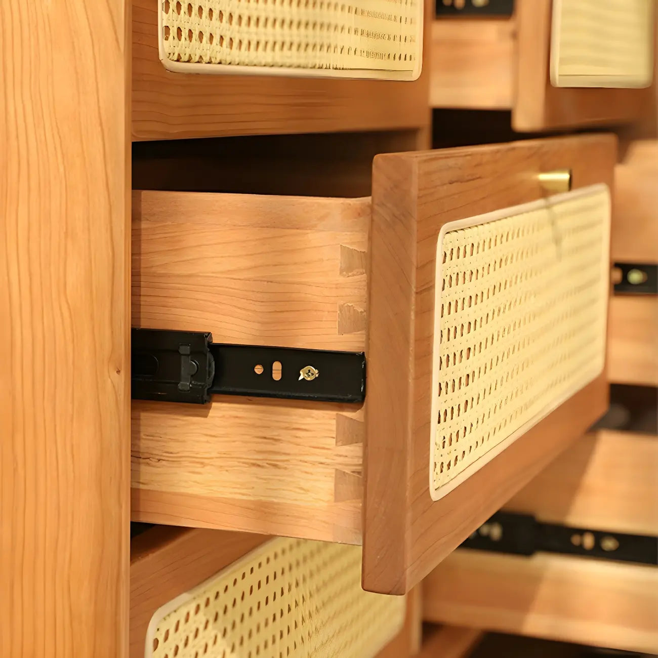 Tropical Natural Dressers with 3-Drawers & Rattan Doors